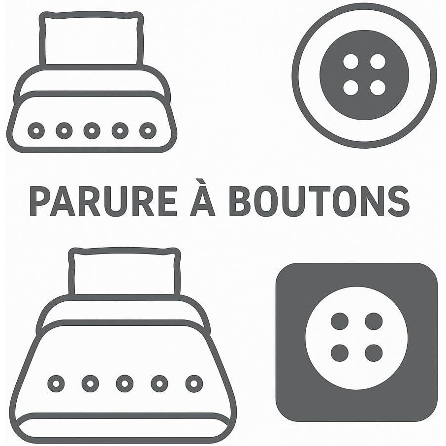 Housse de couette percale coton fleurie, parure boutonnée — vue 4