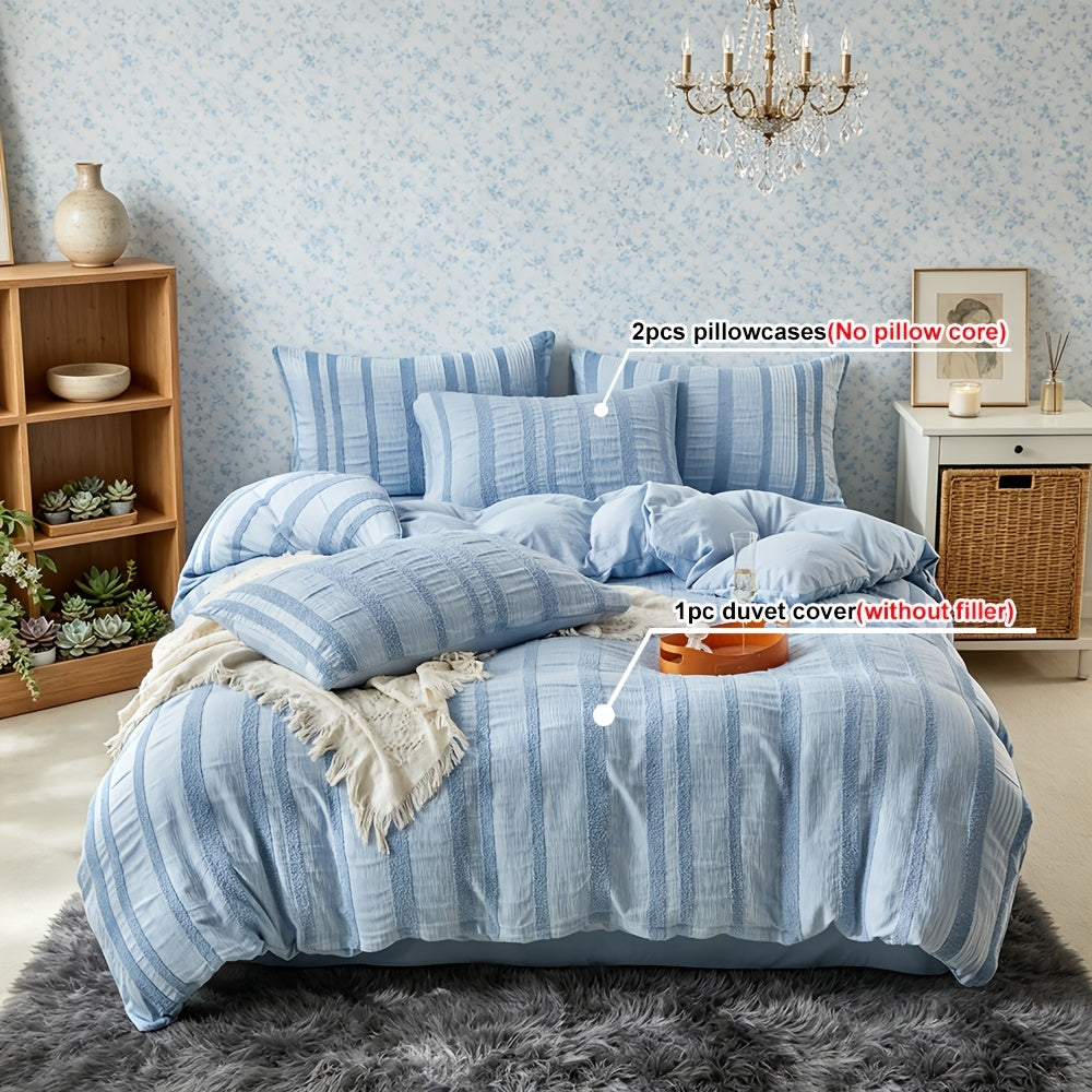 Housse de couette texturée à rayures, microfibre 5 — vue 10