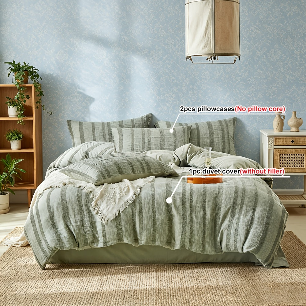 Housse de couette texturée à rayures, microfibre 5 — vue 2 Image