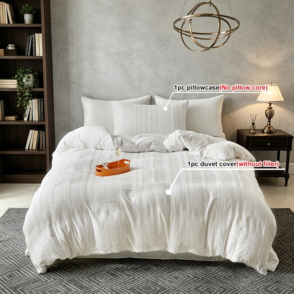 Housse de couette texturée à rayures, microfibre 5 — vue 3