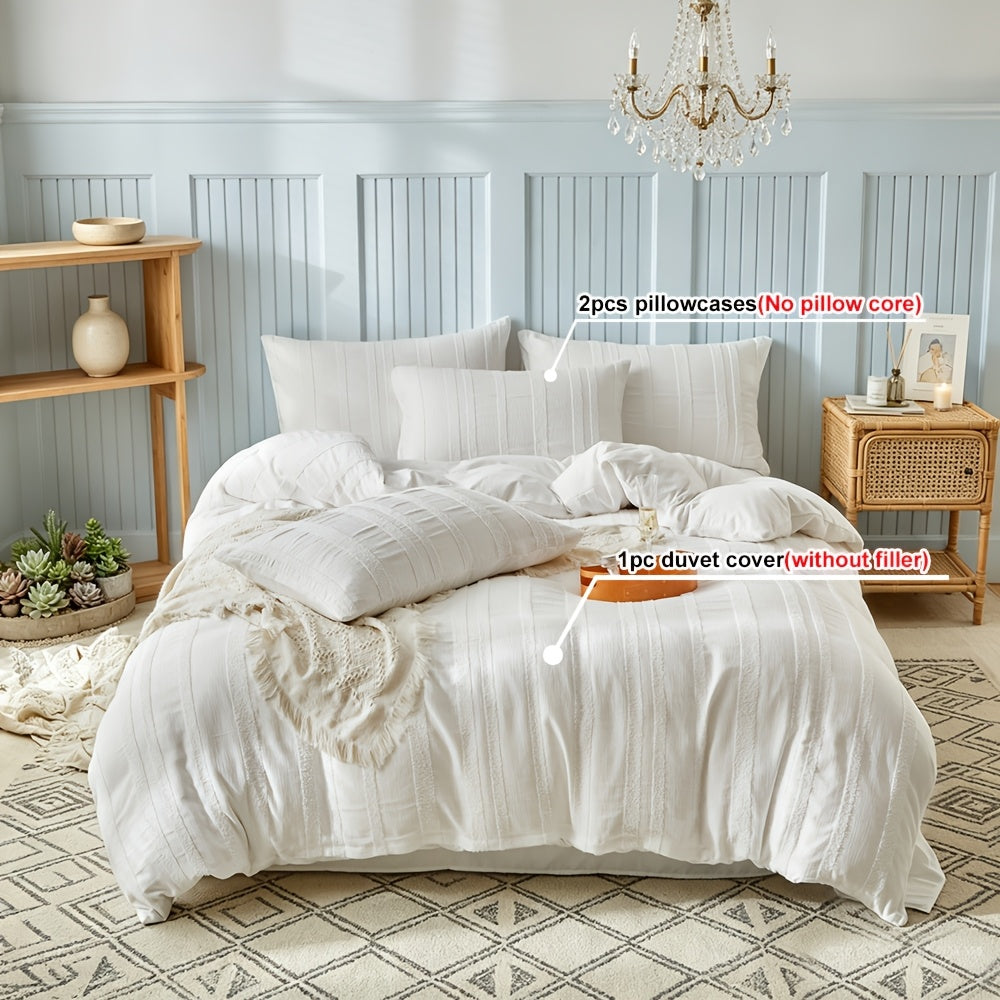 Housse de couette texturée à rayures, microfibre 5 — vue 4