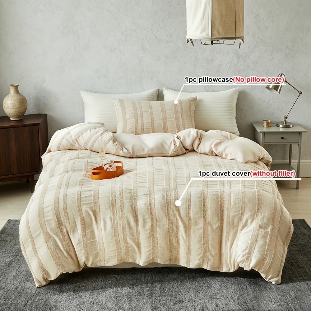Housse de couette texturée à rayures, microfibre 5 — vue 5