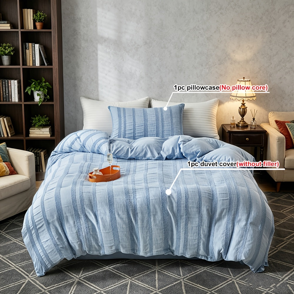 Housse de couette texturée à rayures, microfibre 5 — vue 9