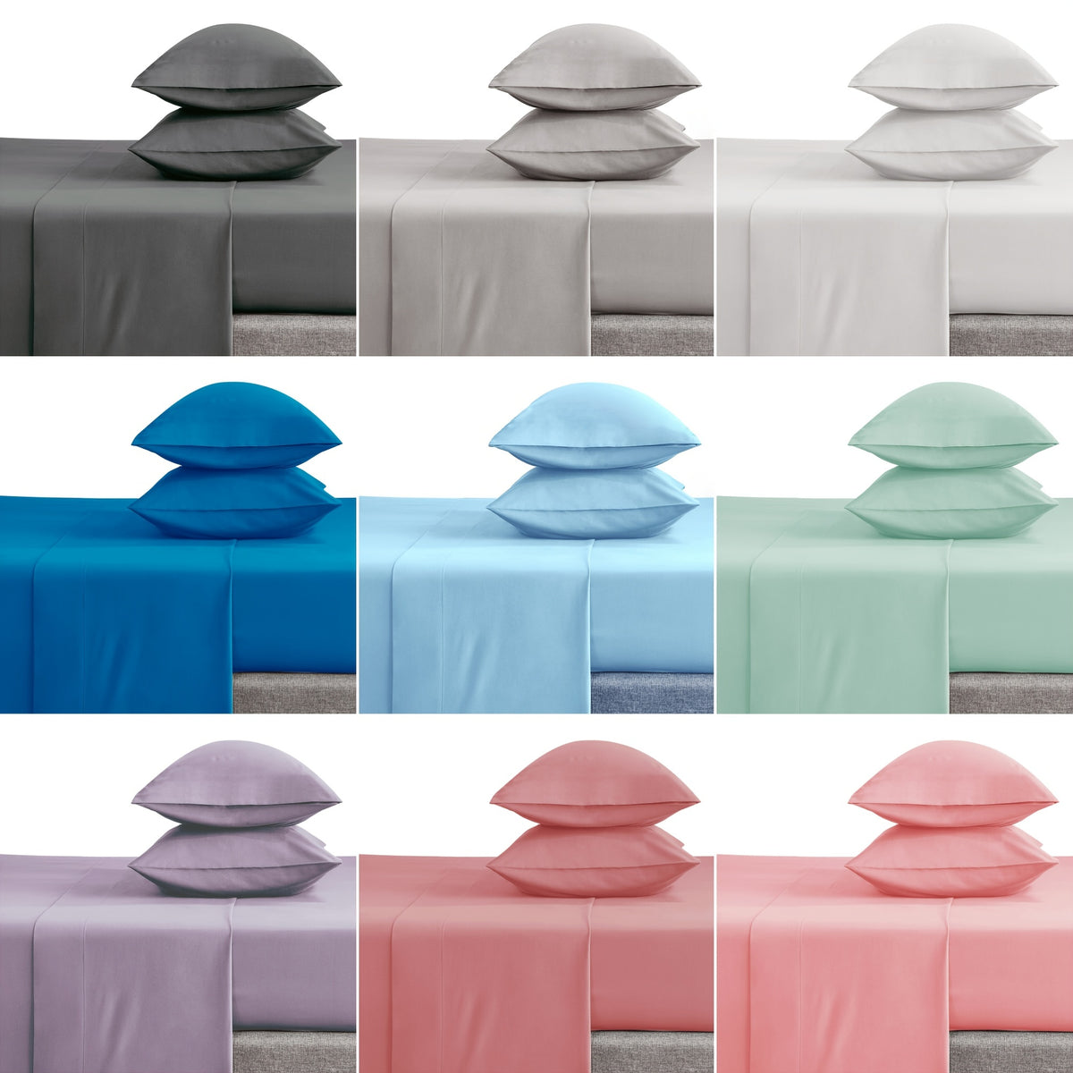 Parure de lit unie 4 pièces en microfibre brossée douce