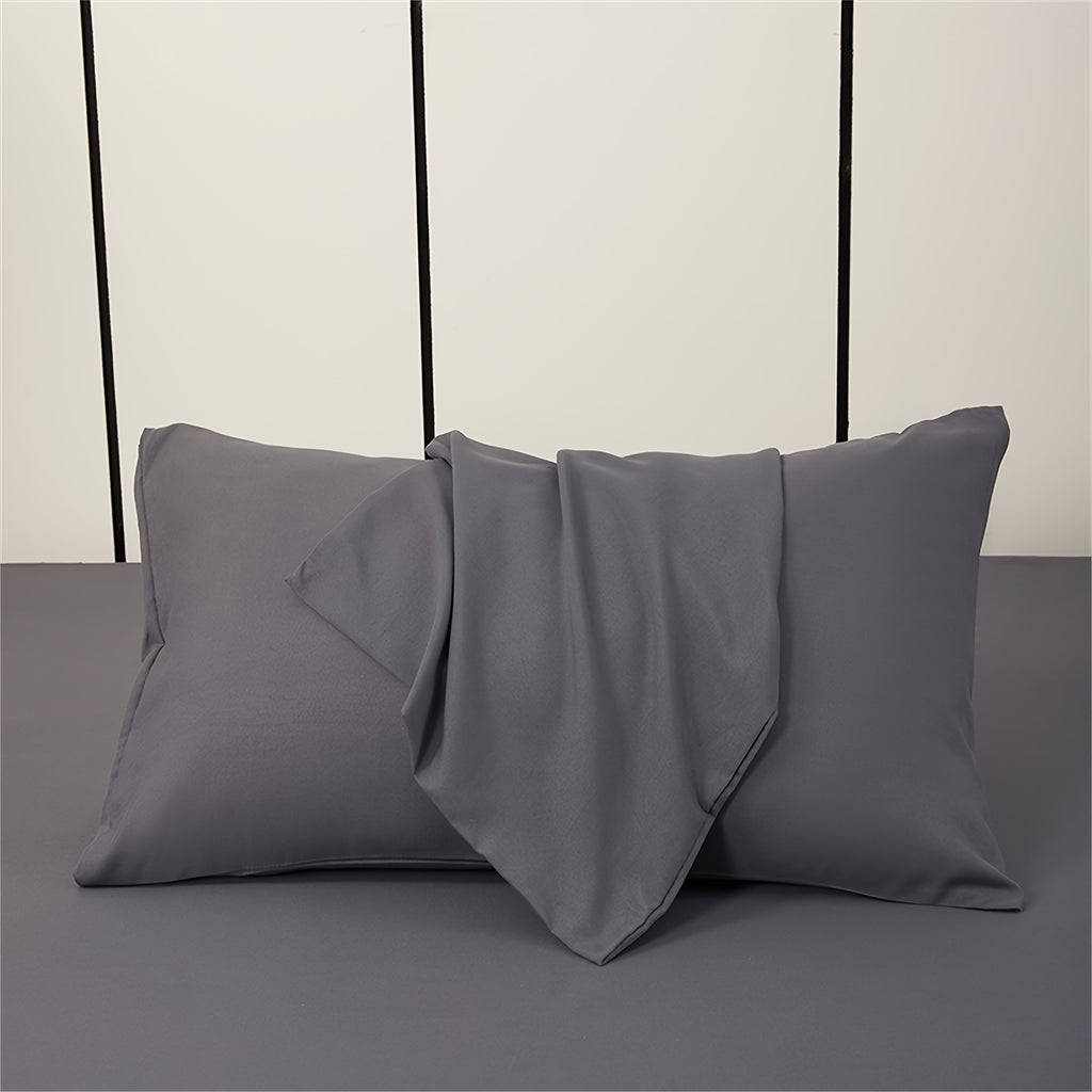 Parure de lit unie 4 pièces en microfibre brossée douce