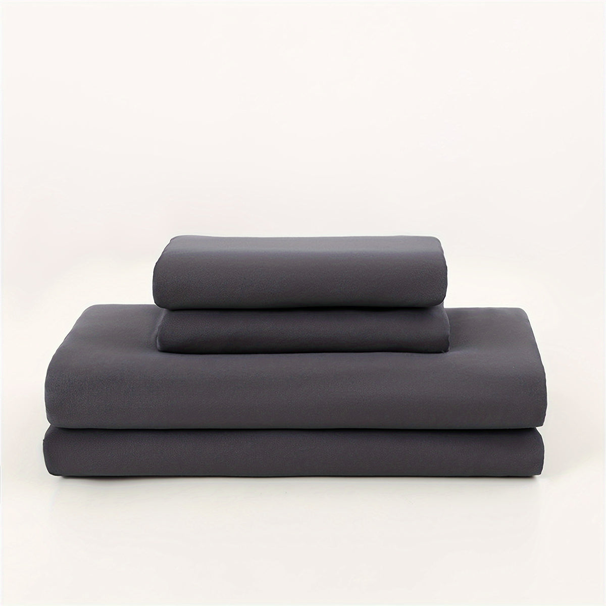 Parure de lit unie 4 pièces en microfibre brossée douce