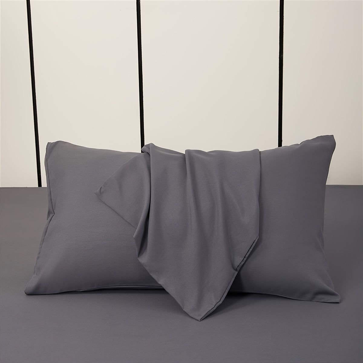 Parure de lit unie 4 pièces en microfibre brossée douce