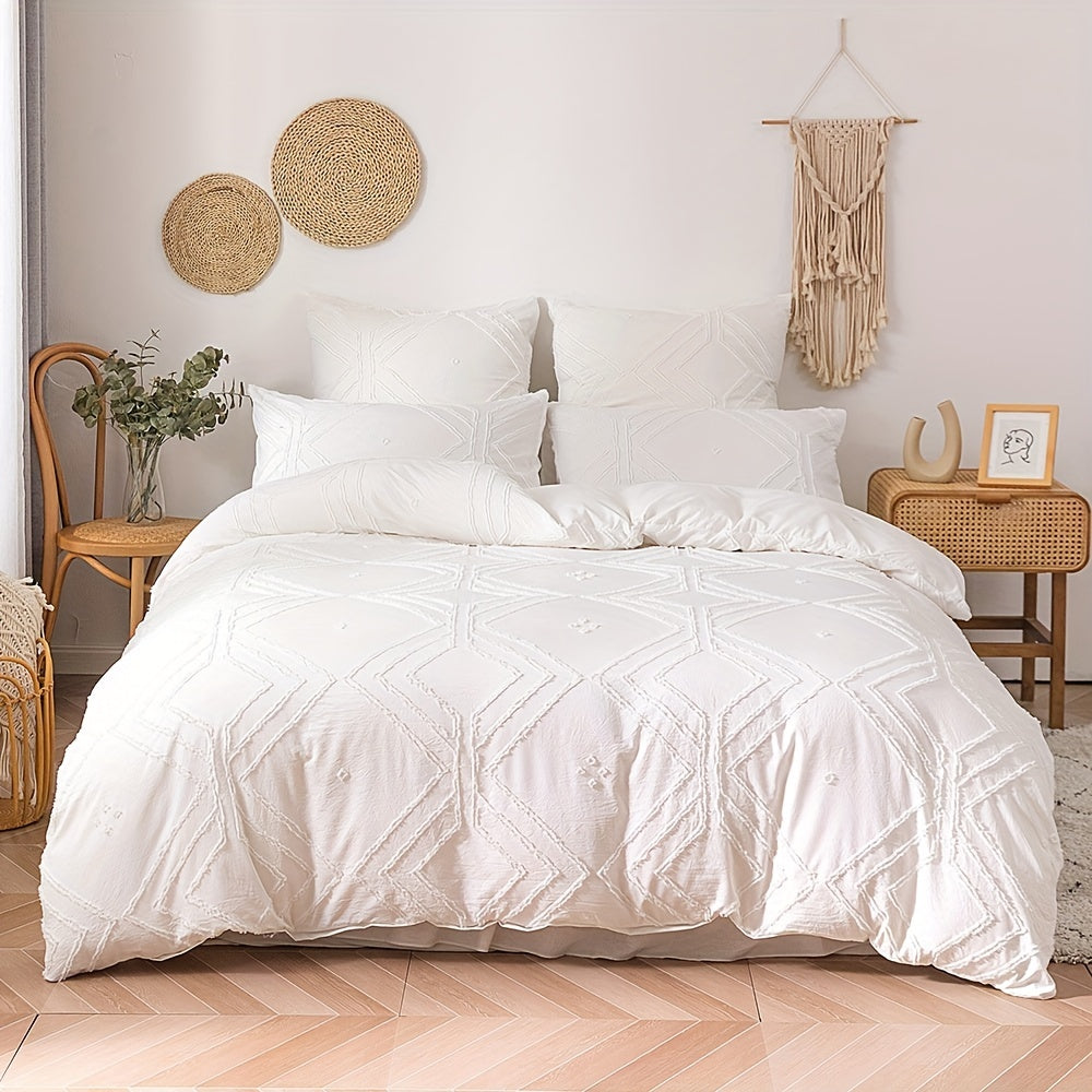 Ensemble housse de couette 2 pices3 pices avec design bohme  motifs capitonns pour toutes les saisons housse de couette confortable et douce pour la literie de la chambre  coucher
