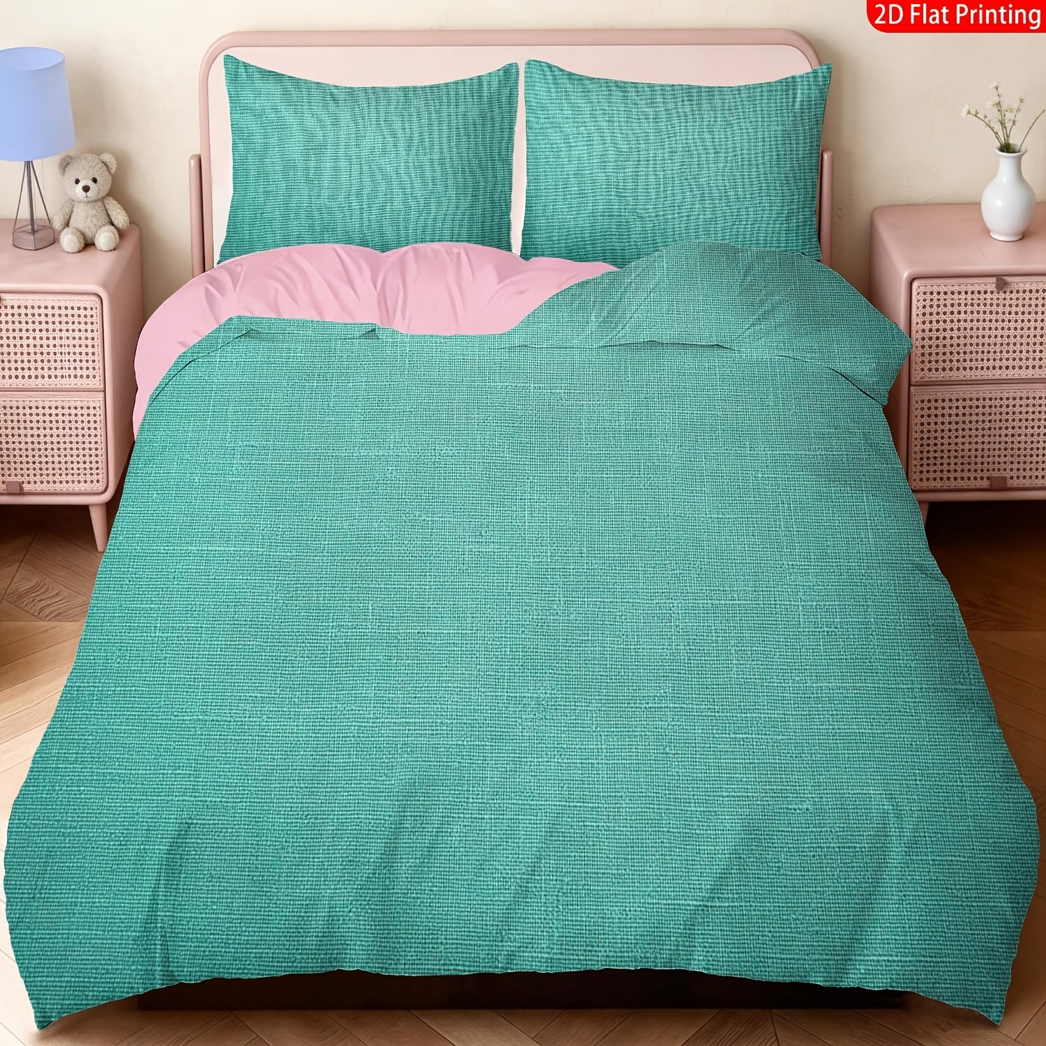 Parure de lit 23 pices avec housse de couette et linge de lit turquoise impression 2D  plat motifs gomtriques texturs multicolores style moderne minimaliste pour chambre chambre damis htel 1 housse de couette  12 taies doreiller sans re