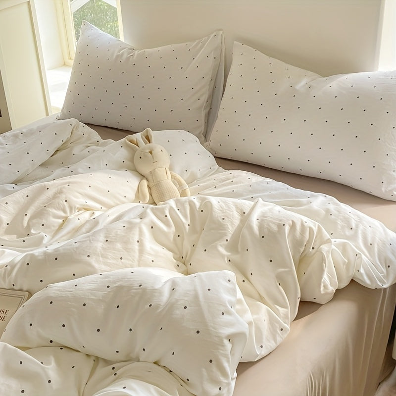 3 pices Housse de Couette Frache et Simple Design Double Face Rversible Douce et Confortable Adapte pour Chambre Chambre dAmis Dortoir 1 Housse de Couette  2 Taies dOreiller Sans Garnissage