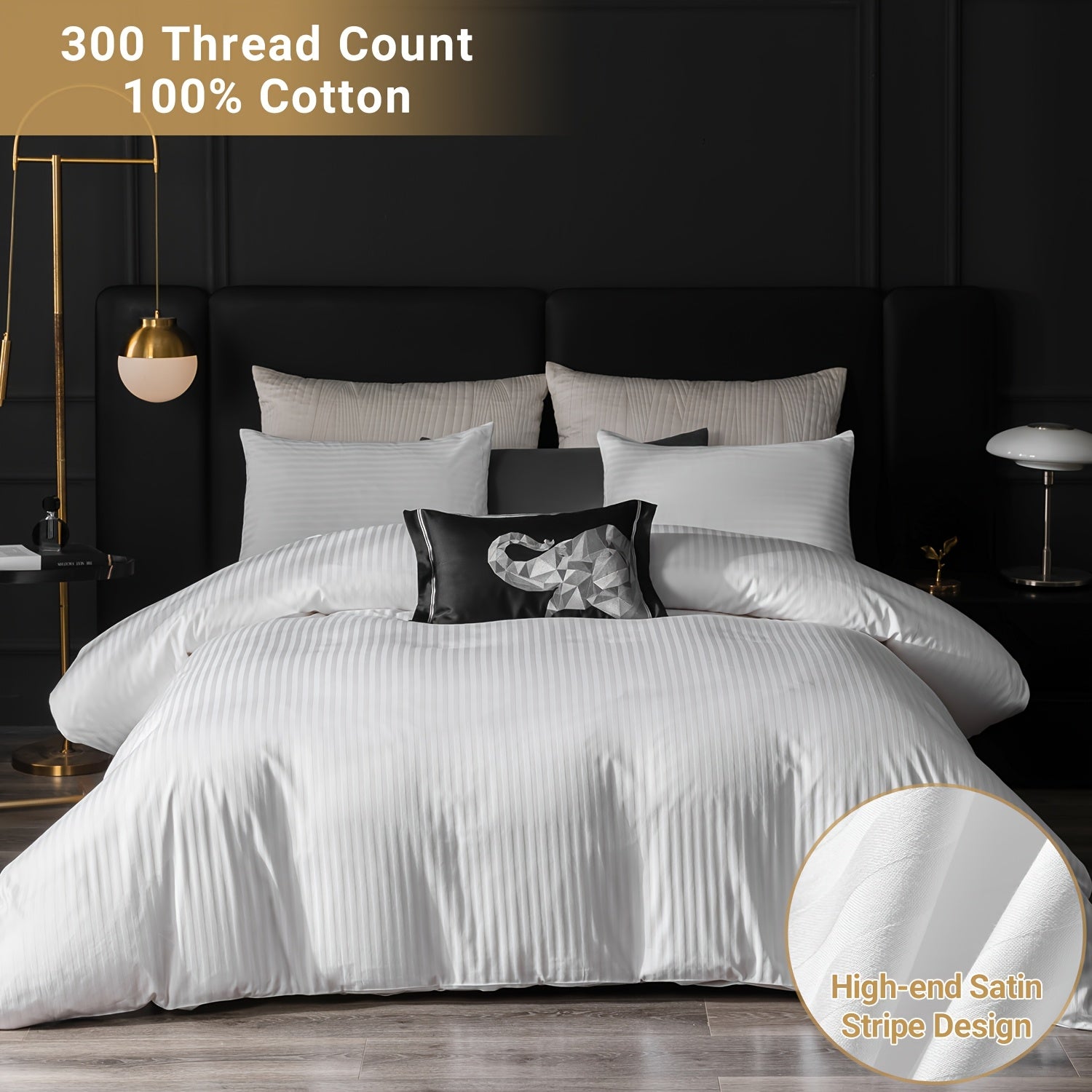 23 pices Housse de couette 100 Satin 300T Douce et Confortable Facile  Laver et Durable Douce pour la Peau et Respirante Plusieurs Couleurs Disponibles Design Satin Facile et Haut de Gamme