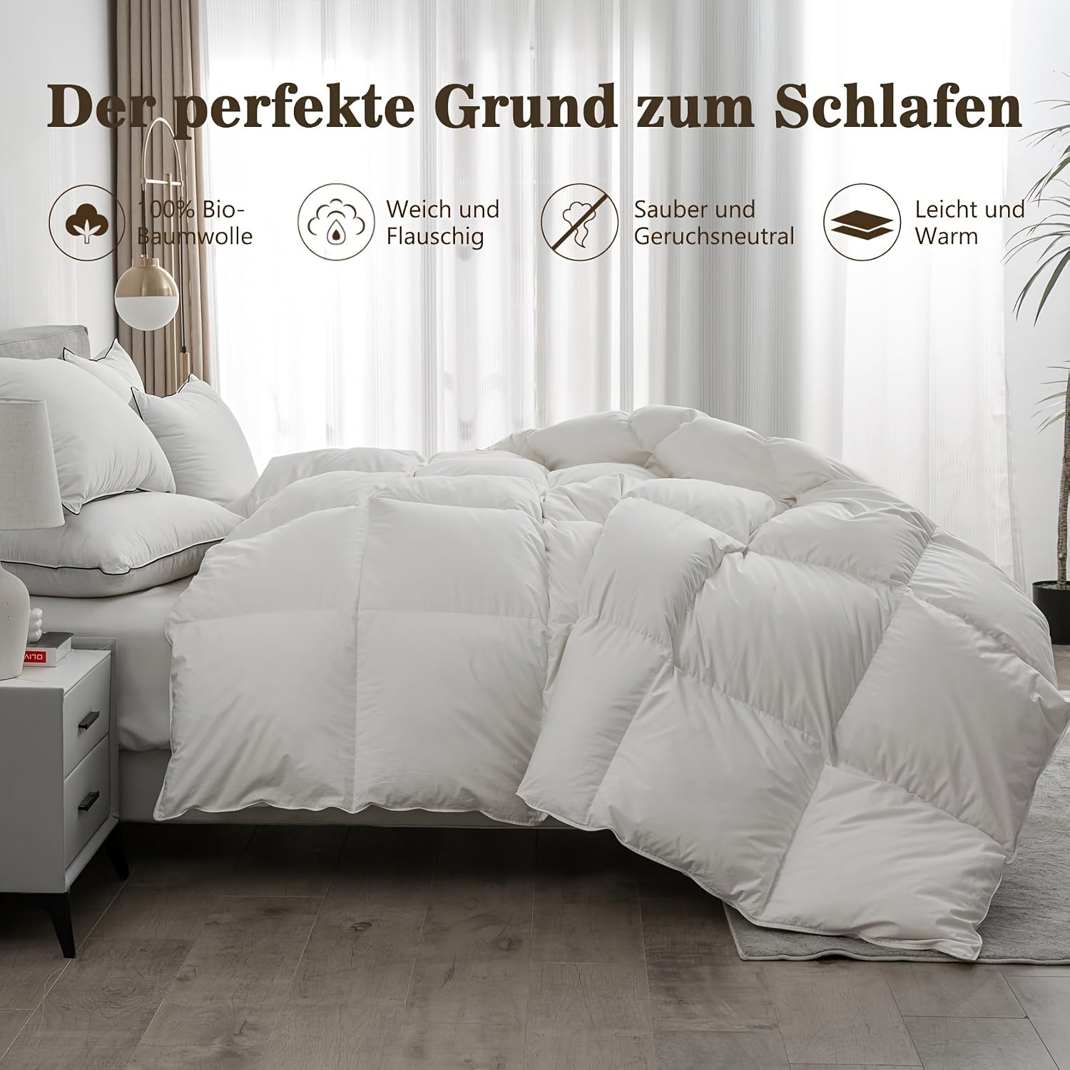 Couette luxe toute saison en duvet doie garniture premium 450 gsm 10  duvet et 90  plumes cinq tailles 135x200 155x220 200x200 220x240 240x260 housse douce en coton 100  poids lev respirante moelleuse confort hiver entretien facile RDS