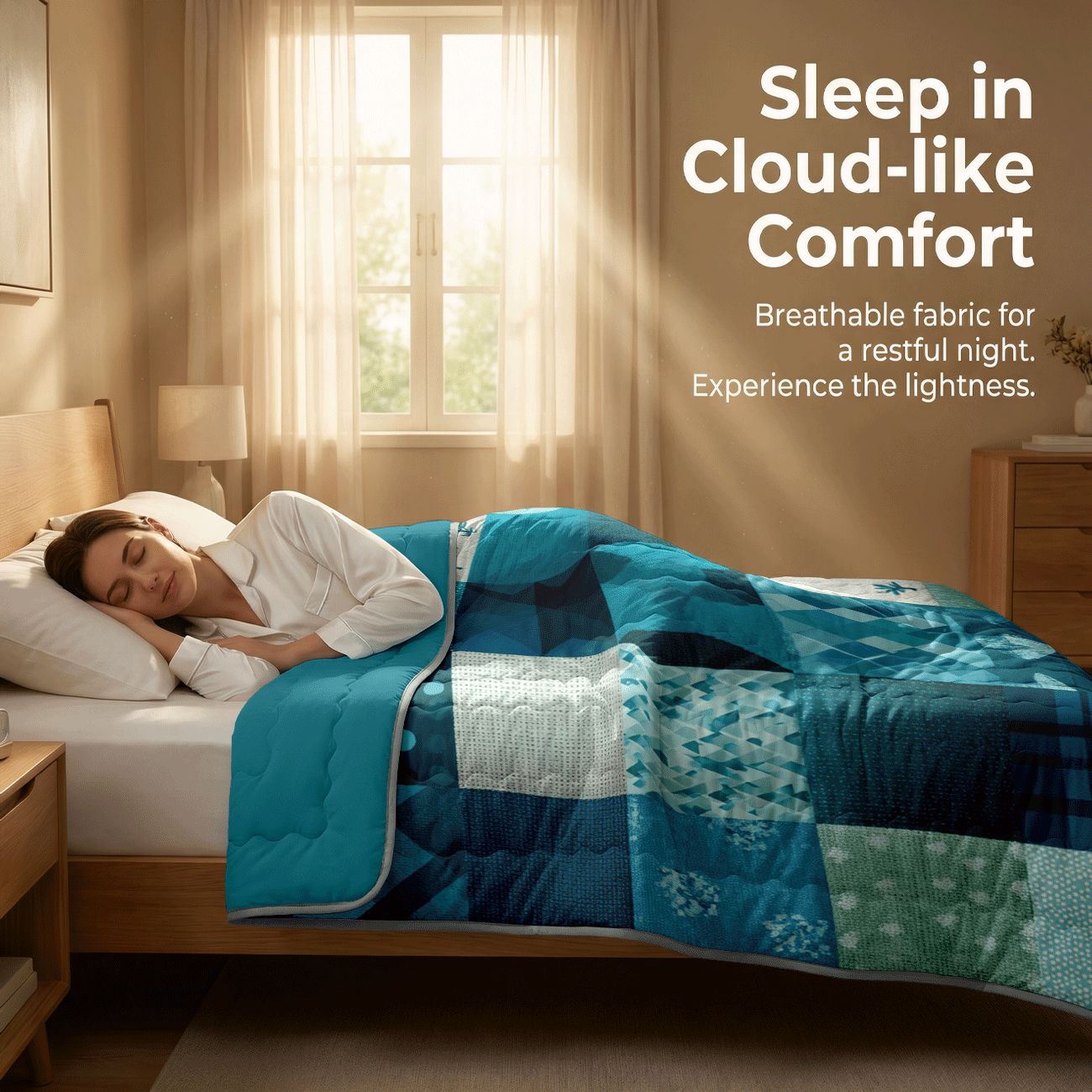 1 pice Couette matelasse rversible style patchwork sarcelle couette double face pour climatisation un ct en velours lait chaud un ct au toucher frais double face pour une utilisation chaude et froide lgre et respirante douce et hypoallerg