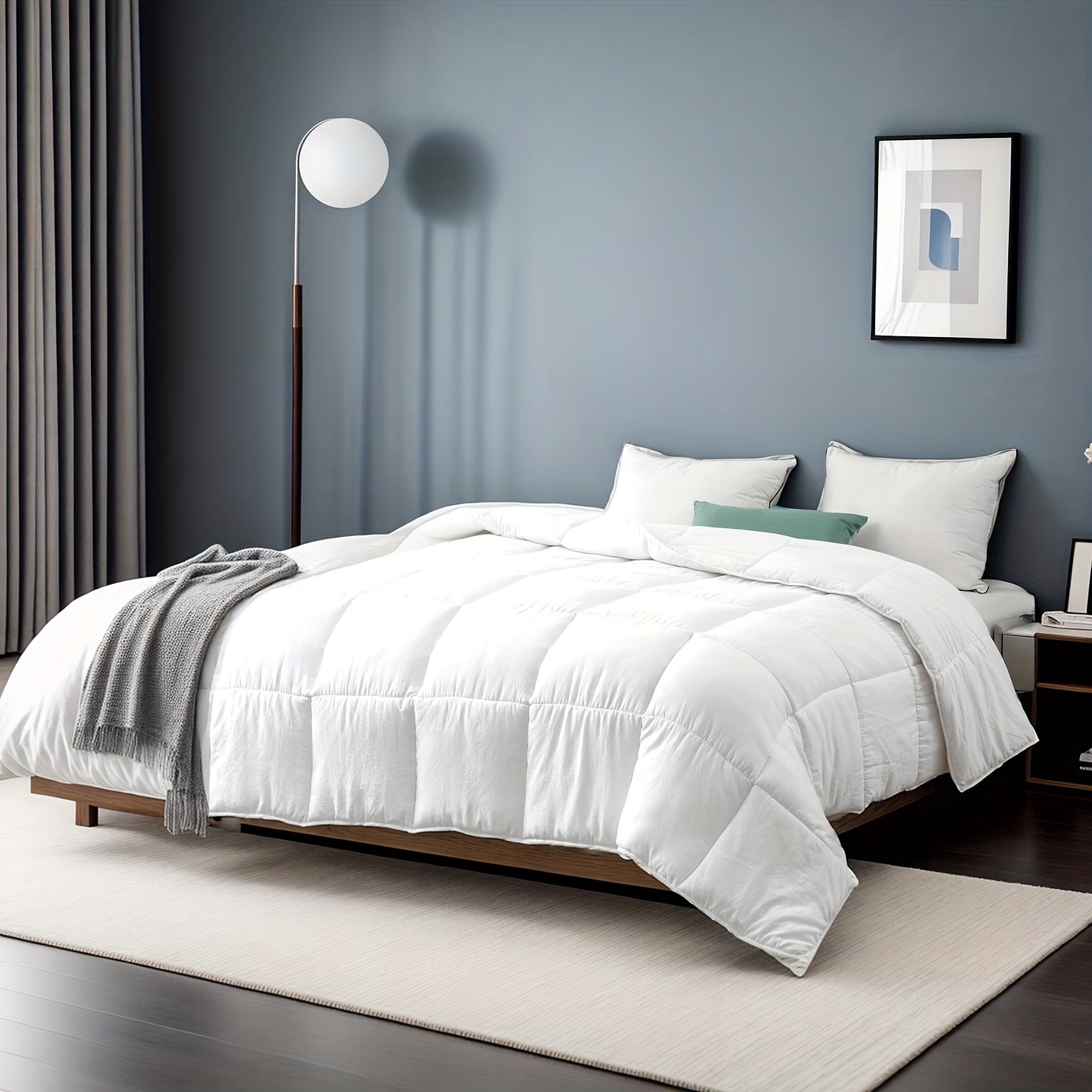 Couette couverture de couchage 4 saisons  parfaite comme couverture de couchage pour les personnes allergiques  couverture matelasse douillette  extra douce lavable rembourrage moelleux en  300 gm respirante et chaude Oekotex