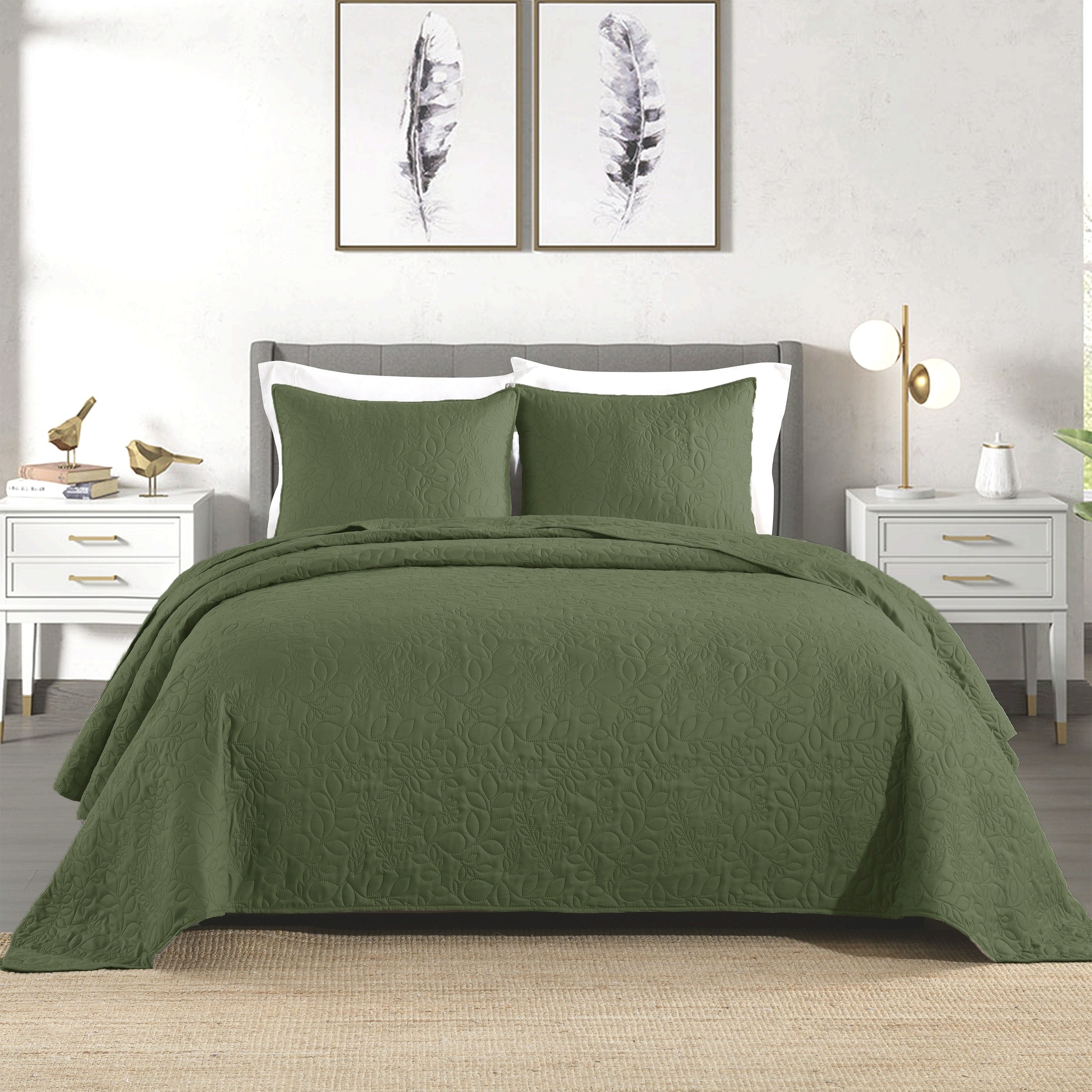 Couvrelitcouvrelit dt frais Willow Leaf Ultra Lger Monochrome 3 pices en  1 couvrelitcouvrelit  2 taies doreiller sans rembourrage literie douce respirante et confortable pour la dcoration de chambre dortoir pice