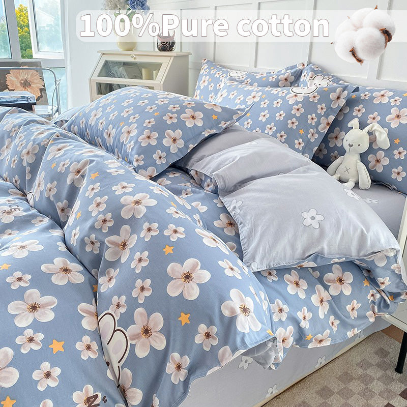 Parure de Housse de Couette Latacaca 2D Style Pastoral  Fleurs Bleues 100  Coton Pur Plusieurs Tailles Toutes Saisons Convient pour Chambre  Coucher et Chambres dAmis Tous ges et Genres Inclut 3 Pices  1 Housse de Couette et 2 Taies dOreiller
