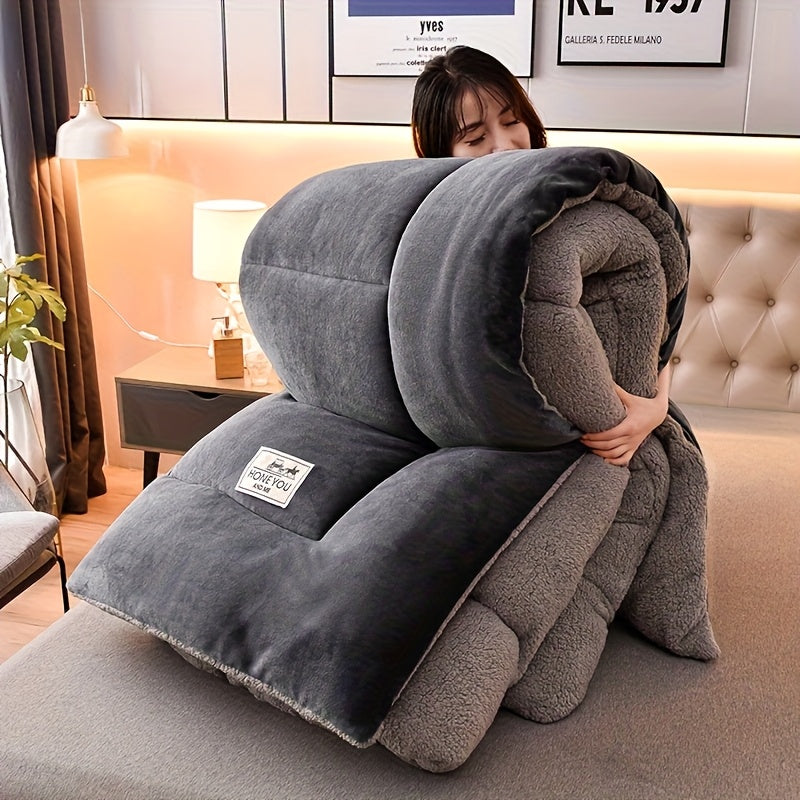 1 Couette dhiver luxueuse confortable et paisse  Literie douce et respectueuse de la peau avec une confection matelasse lavable en machine adapte  une chambre  coucher minimaliste moderne  un dcor de style campagnard texture pelucheuse poly