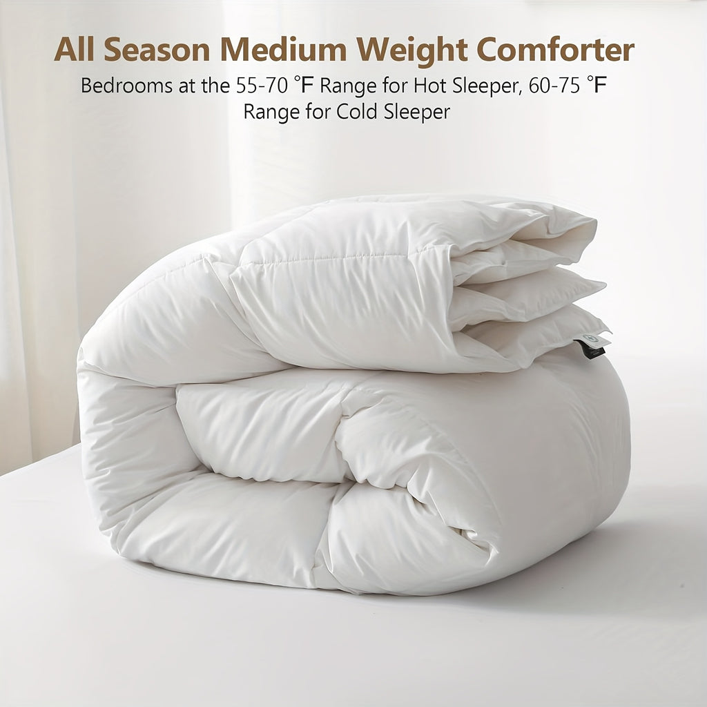 1 Couette de luxe pour lit Queen King Size douce et respirante alternative au duvet insert de couette rversible en polyester avec languettes dangle toutes saisons automne hiver couette de lit chaude et moelleuse blanche