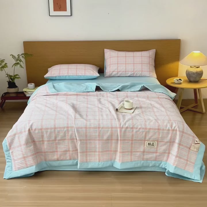 1 pice Couette en Coton Teint en Fil Couette dt Couette dt Lgre Couette pour Climatisation Petite Housse de Couette  Carreaux Carreaux Moyens Roses Douce et Confortable Frache et Respirante Plusieurs Tailles 100150cm150200cm20023