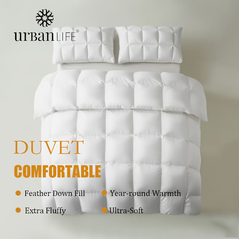 Couette dHiver en Duvet  paisse Chaude et Moelleuse pour Toutes Saisons Couverture en Duvet de Canard Gris Lavable en Machine Couette de Luxe pour Chambres et Salons
