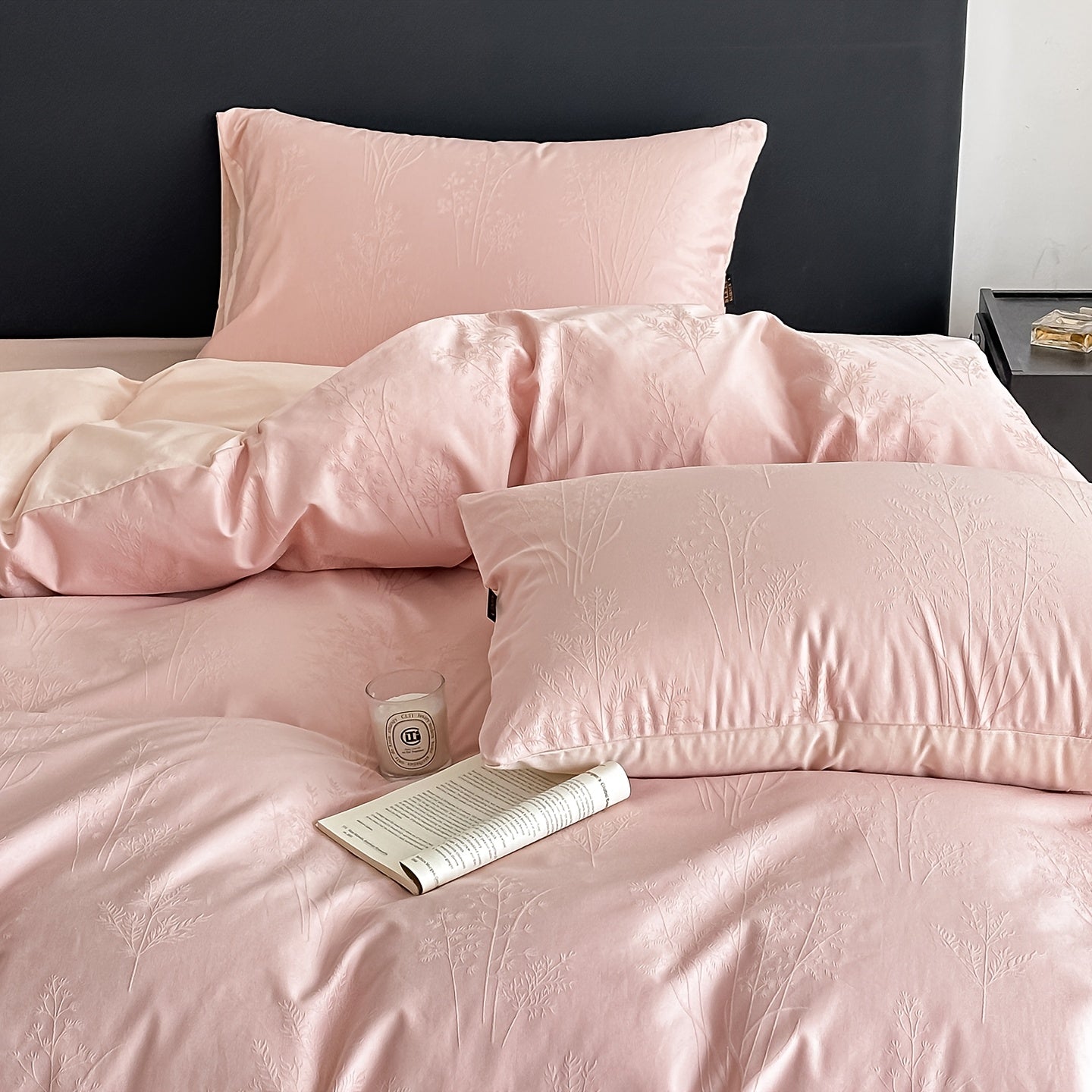 Parure de Housse de Couette 34 Pices 100  Coton Parure dt Haut de Gamme en Jacquard Artisanal Parure de Housse de Couette 60 Brins Pur Coton Comprend 1 Housse de Couette  1 DrapPlat  2 Taies dOreiller Ne Comprend Pas la Couette ou les Rembou