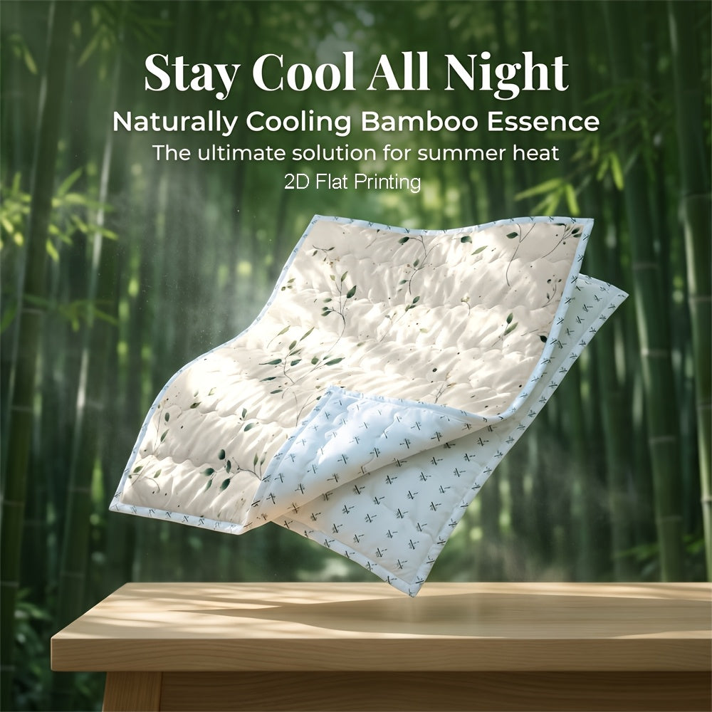 1 Couette Rafrachissante en Bambou Couette dt Rversible Rafrachissante et Chaude Style Botanique Aquarelle Contrle de Temprature Commutable Lgre et Respirante Utilisation Toutes Saisons Lavable en Machine Literie dt pour Chambre  Couc